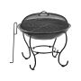 Fire Pit Heater Black Steel With Lid Bowl-shaped Outdoor Garden