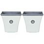 2 Plant Pots Planters White Stone Mixture Outdoor Resistances Square 43 X 39 Cm All-weather