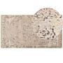 Area Rug Beige Cotton Polyester 80 X 150 Cm Oriental Pattern Distressed Vintage Home Decor