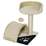 Pawhut Cat Tree Cat Scratching Post Scratching Scratcher Post Kitten Activity Centre Climber Hanging Ball Beige