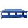 Vidaxl Folding Pop-up Party Tent With 5 Sidewalls 3x9 M Blue