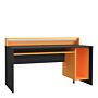 Tezaur Gaming Desk With Led In Matt Black/orange