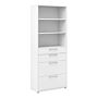 Prima Bookcase 2 Shelves With 2 Drawers + 2 File Drawers In White