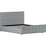 Valentina King Size Ottoman Bed, Light Grey Linen