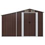 Vidaxl Garden Shed Brown 277x93x179 Cm Galvanised Steel