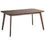 Dining Table Dark Wood Mdf Veneer 150 X 90 Cm Rectangular