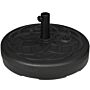 Outsunny Garden Parasol Base Holder, Outdoor Market Umbrella Stand Weight With Built-in Handle, 25kg Water Or 35kg Sand Filled, Black