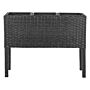 Raised Planter Box Black Pe Rattan Round Garden Bed With 3 Inserts