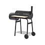 Charcoal Bbq Grill Black Steel With Lid Wheeled Cooking Grate Shelf Offset Smoker