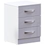 Hulio 3 Drawer Bedside Cabinet, White