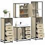 Vidaxl 4 Piece Bathroom Furniture Set Sonoma Oak Engineered Wood