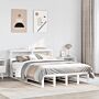 Vidaxl Bed Frame With Headboard White 140x190 Cm Solid Wood Pine