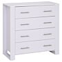 Homcom 4-drawer Chest Of Drawers, Storage Organizer Unit With Metal Handles Base Freestanding Unit Furnishing Living Room, White