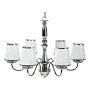 6-light Pendant Chandelier Silver Emperor Shades Glossy