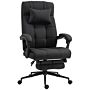 Vinsetto Office Desk Chair With Footrest, Headrest Pillow, Home Office Chair With Reclining Backrest, Swivel Wheels, Black