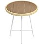 Outsunny Pe Rattan Side Table Natural Wood Finish