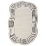 Area Rug Beige Viscose And Wool Irregular Shape 200 X 300 Cm