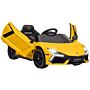 Aiyaplay Lamborghini Revuelto Licensed 12v Ride On Car W/ Butterfly Doors Training Wheels, Suspension, Remote Control Yellow | Aosom Uk