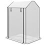 Outsunny Mini Greenhouse With 4 Wire Shelves Portable Garden Grow House Upgraded Tomato Greenhouse With Roll Up Door And Vents, 100 X 80 X