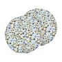 Set Of 2 Outdoor Cushions Blue Polyester ⌀ 40 Cm Round Floral Print Pattern Scatter Pillow Garden Patio