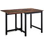 Homcom Foldable Dining Table Drop Leaf Folding Side Console Writing Desk For Kitchen, Rustic Brown