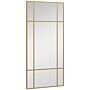 Homcom Rectangle Wall Mirror, 110 X 50cm Window Style Vanity Mirror With Metal Frame, Decorative Hanging Mirror, Gold Tone