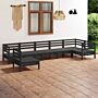 Vidaxl 7 Piece Garden Lounge Set Solid Pinewood Black