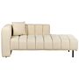 Left Hand Chaise Lounge Beige Velvet Upholstery Black Legs Seat Bolster Cushion Modern Glam Design Beliani