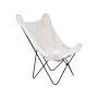 Armchair White Polyester Faux Fur Metal Hairpin Legs Butterfly Accent Chair