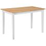 Dining Table Light Wood Tabletop 74 X 120 X 75 Cm White Legs Kitchen Table