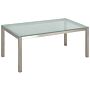 Garden Table Cracked Glass Table Top 180 X 90 Cm 6 Seater Steel Frame