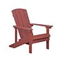 Garden Chair Red Plastic Wood Weather Resistant