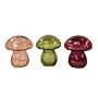 Coloured Glass Mushroom L.e.d Light Set Of 3 G/p/p