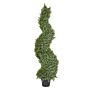 Artificial Potted Spiral Tree Green Plastic Leaves Material Metal Construction 126 Cm