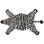 Kids Rug White And Black Wool Cotton Backing 100 X 160 Cm Playroom Mat Animal Print Zebra Kids Room