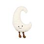 Kids Cushion White Fabric 40 X 40 Cm Fluffy Plush Toy Moon Shaped Pillow With Filling Soft Children's Toy