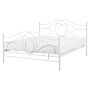 Bed Frame White Metal King Size 5ft3 With Slatted Base Headboard And Footboard