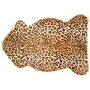 Leopard Print Rug Brown Faux Fur