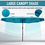 Outsunny 4.6m Double-sided Patio Parasol Sun Umbrella-blue