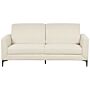 Sofa Beige Fabric Polyester Upholstery Black Legs 3 Seater Retro Style