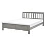 Bed Frame Grey Pine Wood Eu Double Size 4ft6 Slatted Base