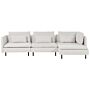 Modular Left Corner Sofa Beige Fabric 3 Seater Sectional Sofa