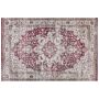 Area Rug Red And Beige Polyester And Cotton 150 X 230 Cm Oriental Distressed