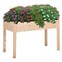 Outsunny Garden Wooden Planters, Non-woven Fabric, Rectangular Raised Bed,fir Wood，indoor/outdoor, 122.5lx56.5wx76h Cm