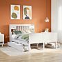 Vidaxl Bookcase Bed Without Mattress White 140x190 Cm Solid Wood Pine