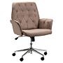 Vinsetto Micro Fibre Office Chair Mid Back Computer Desk Chair With Adjustable Seat, Arm, Brown