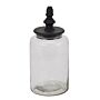 Black Finial Tall Glass Canister