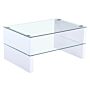 Truro Glass Coffee Table With White High Gloss Legs