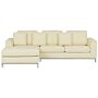 Corner Sofa Beige Leather Upholstered L-shaped Right Hand Orientation