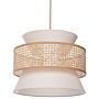 Pendant Lamp Natural Beige Rattan Polyester Shade Boho Lighting Hanging Light Beliani